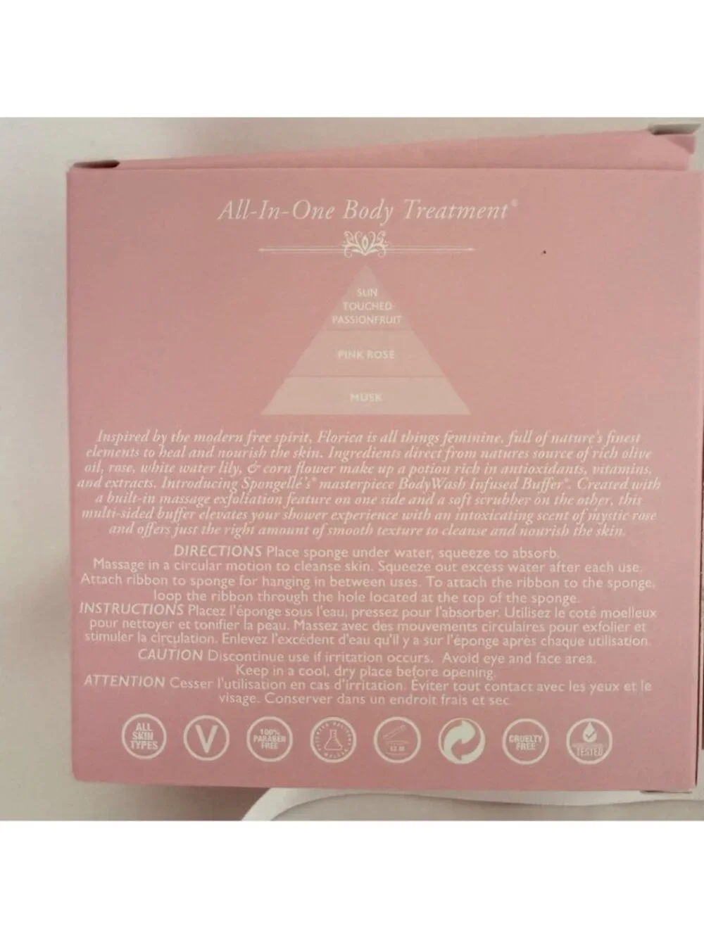 Florica By Spongelle Jude Rose Body Wash Infused Buffer 22+ Washes 4 oz Exfoliat - Picture 9 of 9